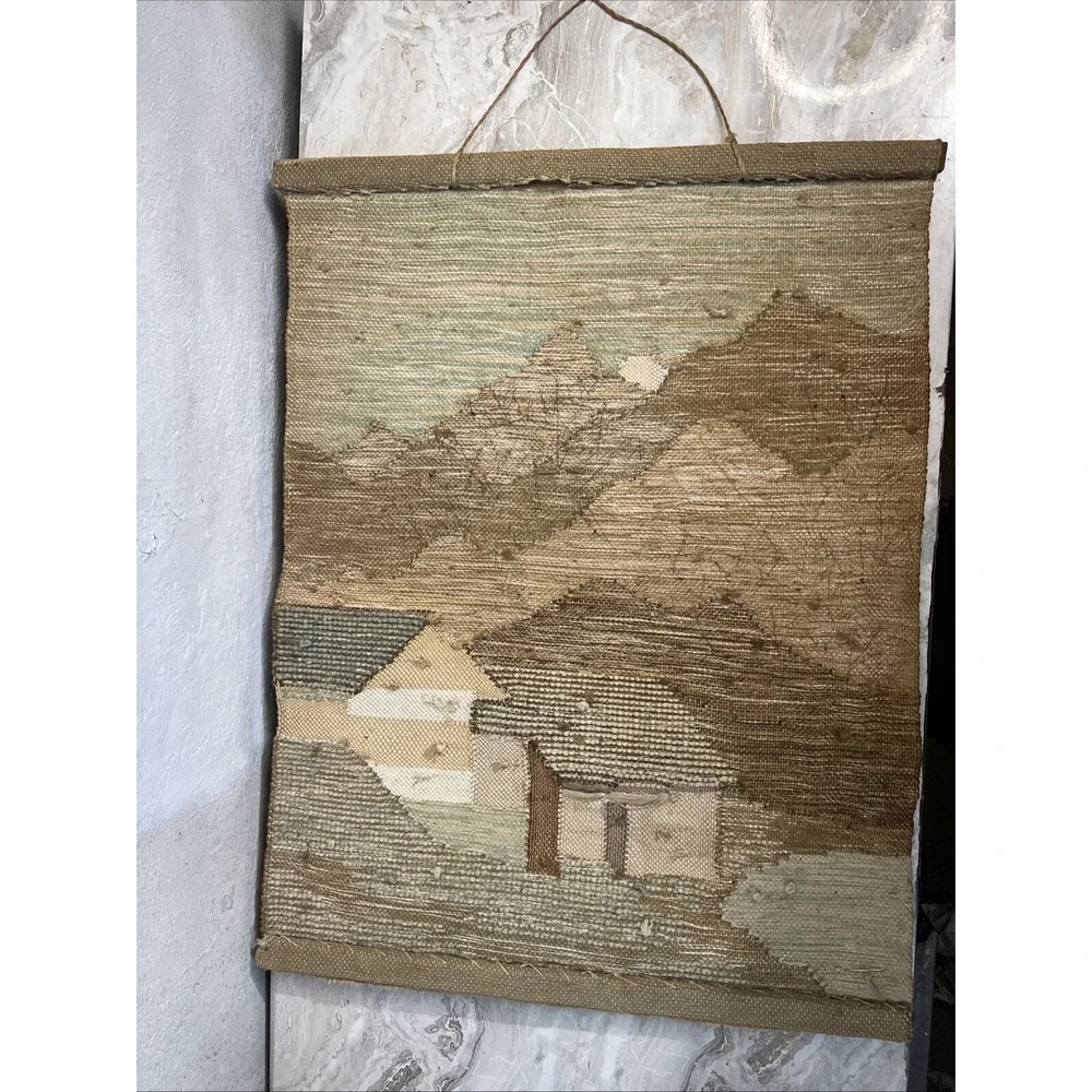 Vintage Countryside Cottage Wall Hanging Tapestry Woven Home Decor